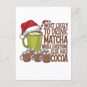 Postal De Invitación Más Propenso a Beber Matcha y Ver Elf Xmas 