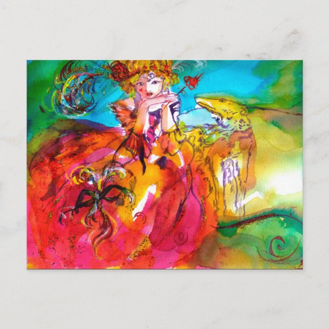 Postal De Invitación Máscara de Carnaval veneciana de MIRANDOLINA (Anverso)