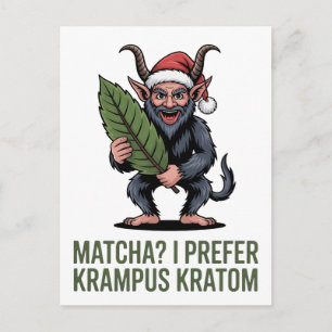 Postal De Invitación ¿Matcha? Prefiero Krampus Kratom Divertida Navidad