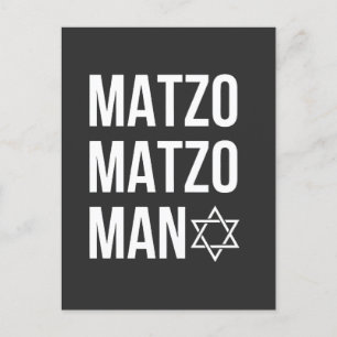 Postal De Invitación Matzo Matzo Hombre Judío Hanukkah