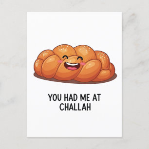 Postal De Invitación Me conquistaste con pan Challah Hanukká judío