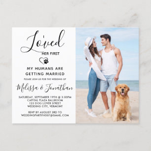 Postal De Invitación Me encantó su primer Boda Mascota moderno de fotog