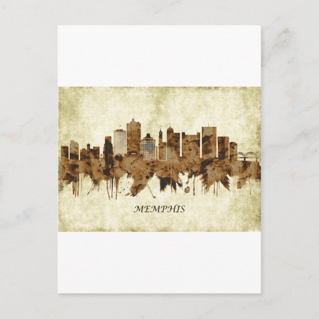 Postal De Invitación Memphis Tennessee Cityscape (Anverso)
