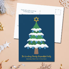 Postal De Invitación Merry Chrismukkah Cute Hanukkah Navidades Fiesta