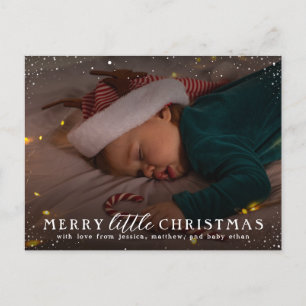 Postal De Invitación Merry Little Navidades Foto de feriado Personali