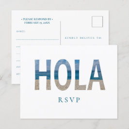 Postal De Invitación Mexico Beach Wedding Hola Photo RSVP