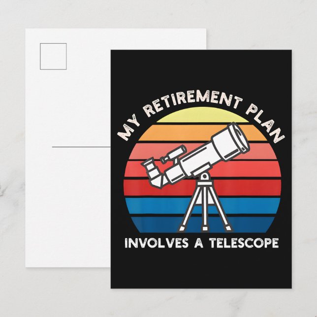 Postal De Invitación Mi plan de retiro implica un telescopio (Anverso / Reverso)