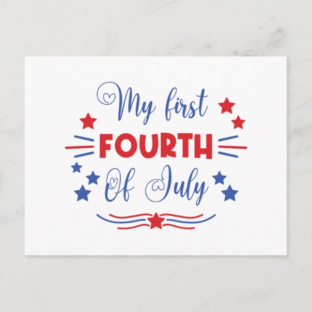 Postal De Invitación Mi primer 4 de julio (Anverso)