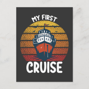 Postal De Invitación Mi primer crucero de crucero por la época retro vi