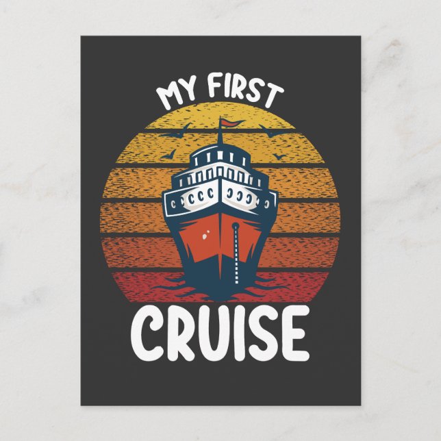 Postal De Invitación Mi primer crucero de crucero por la época retro vi (Anverso)
