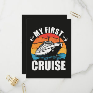 Postal De Invitación Mi primer crucero Divertido crucero de vacaciones