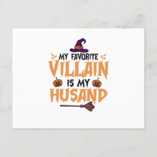 Postal De Invitación Mi villano favorito es mi marido Famoso Halloween
