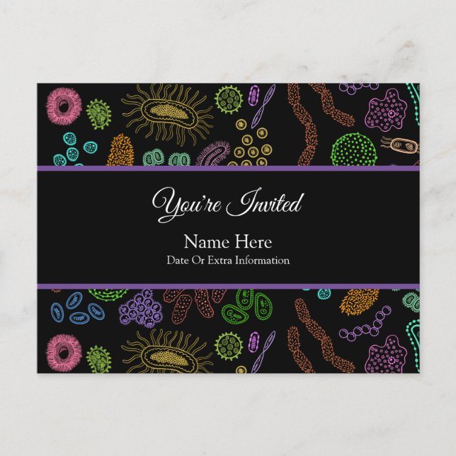 Postal De Invitación Microbios (Anverso)