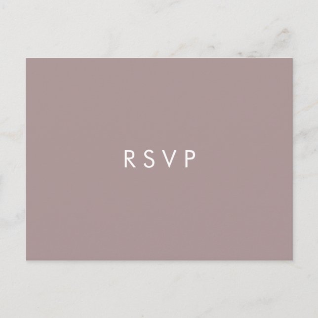 Postal De Invitación Minimal chic Ciruela | ELECCIÓN DE COMIDA DE BODA  (Anverso)