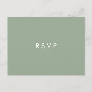 Postal De Invitación Minimal chic Sage   Boda ELECCIÓN DE COMIDA RSVP