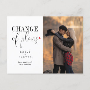 Postal De Invitación Minimalista Cambio Blanco Negro De La Tipografía D