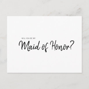 Postal De Invitación Minimalista Simple ¿Serás mi honor para la criada?