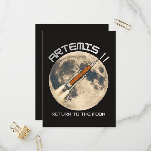 Postal De Invitación misión lunar Artemis (Anverso/Reverso In Situ)