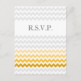 Postal De Invitación Mod chevron amarillo y gris Ombre boda rsvp