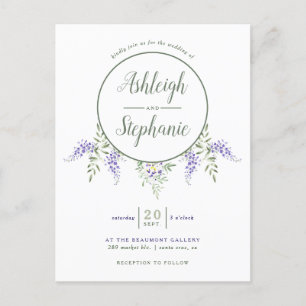 Postal De Invitación Moda Agua Wisteria Boda de caída