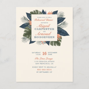 Postal De Invitación Moda Azul Tropical Sale Escena Única