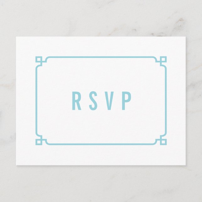 Postal De Invitación Moda Deco Aqua Paradise Boda RSVP Postcard (Anverso)