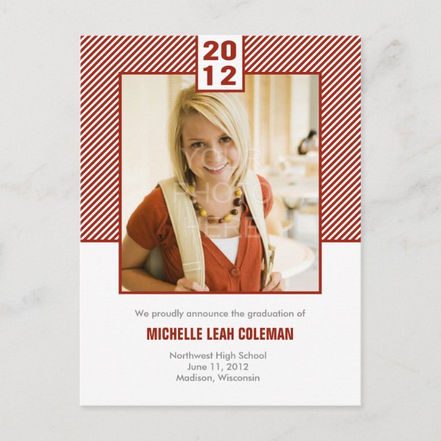 Postal De Invitación Moda Diagonals Invitación/invitación de graduación (Anverso)
