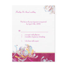 Moda Floral Fuchsia Wedding RSVP