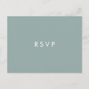Postal De Invitación Moda Mínima Dusty Blue Wedding RSVP COMAL CHOICE