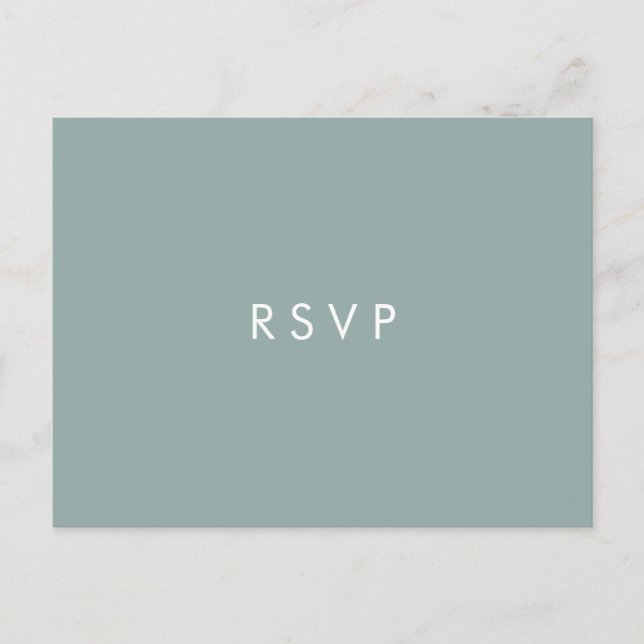 Postal De Invitación Moda Mínima Dusty Blue Wedding RSVP COMAL CHOICE (Anverso)