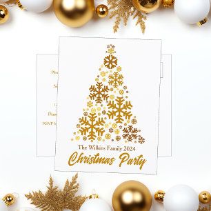 Postal De Invitación Moda Oro copos de nieve Fiesta Personalizado de ár
