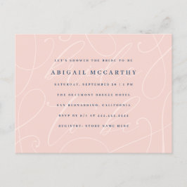 Postal De Invitación Moda Pearl Rubor y ducha marroquí azul nupcial