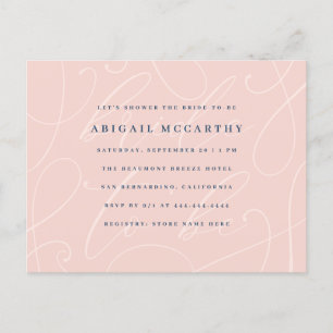 Postal De Invitación Moda Pearl Rubor y ducha marroquí azul nupcial