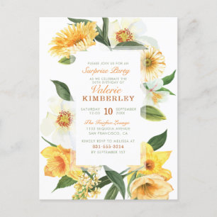 Postal De Invitación Moda Primavera Amarilla Daisies Fiesta Floral Surp