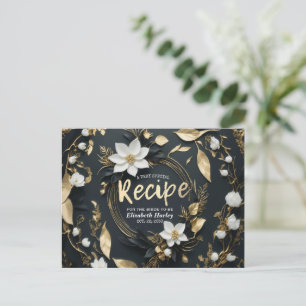 Postal De Invitación Moda Receta de ducha con flores de flores de oro b