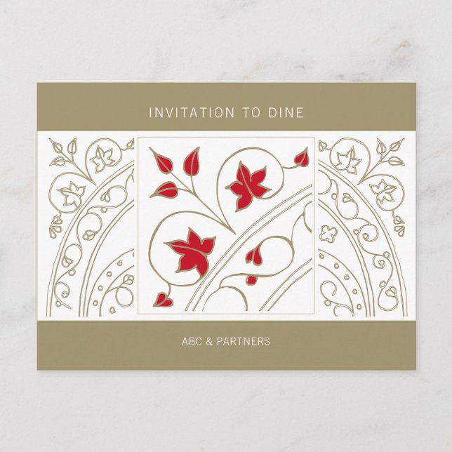 Postal De Invitación Modern Elegant Business Invitation to Dine (Anverso)