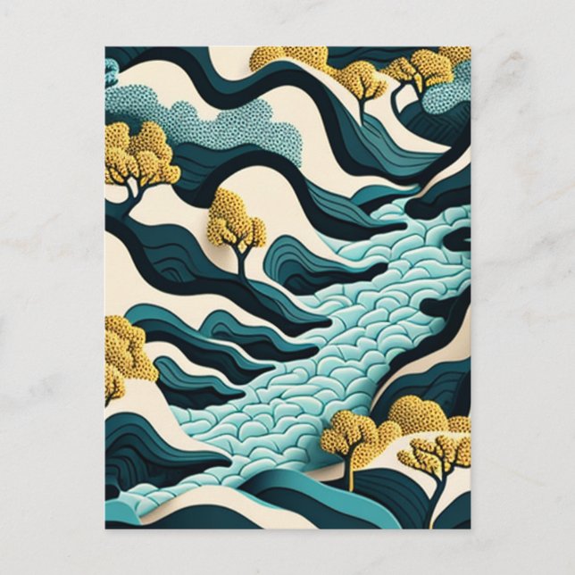 Postal De Invitación Modern Landscape (Anverso)