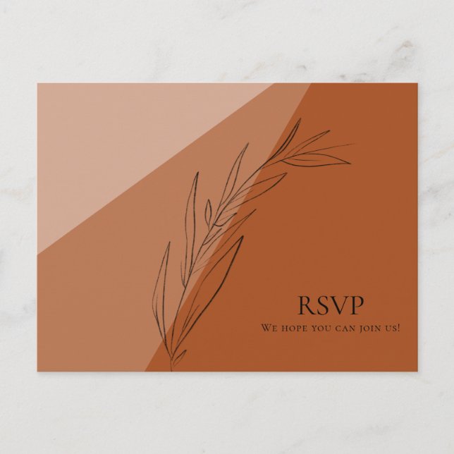 Postal De Invitación Moderna boda de Cotta Terra RSVP (Anverso)