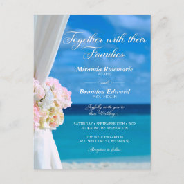 Postal De Invitación Moderna Boda de verano de Floral Ocean Beach
