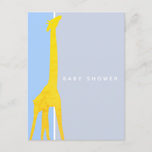 Postal De Invitación Moderna e simple Giraffe Baby Shower Invivation (Anverso)