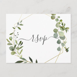 Postal De Invitación Moderna vegetación Eucalyptus Wedding RSVP