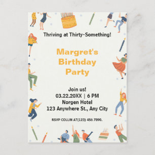 Postal De Invitación Moderno fiesta de cumpleaños lindo