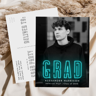 Postal De Invitación Moderno Partido de Graduación de Fotografías de Ci