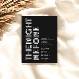 Postal De Invitación Moderno retro negrita ensayar cena negro