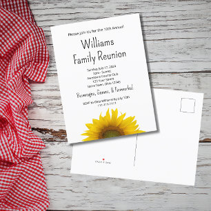 Postal De Invitación Moderno Sunflower Sencilla Reunión Familiar Bbq