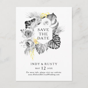 Postal De Invitación Moderno Tropical Save The Date Postcard