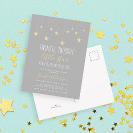 Postal De Invitación Moderno Twinkle Little Star Baby Shower