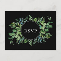 Moderno verde Boda negra RSVP Canción