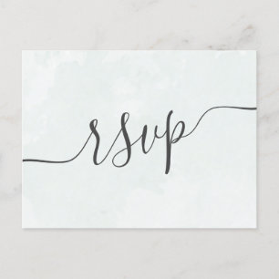 Postal De Invitación Moderno Wedding RSVP Watercolor Sage Verde