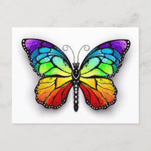 Postal De Invitación Monarca de mariposa arcoiris